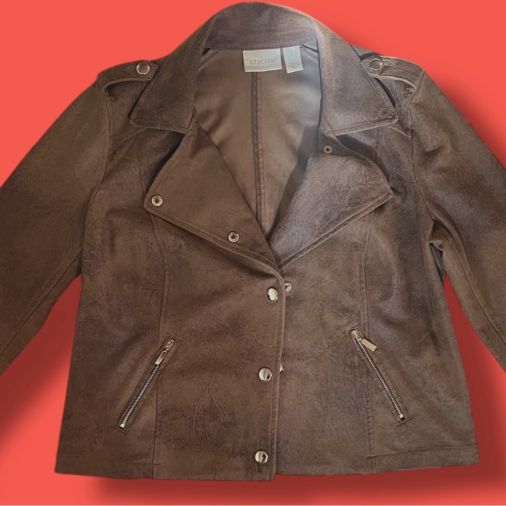 Chico's Dark Brown Faux Suede Jacket for Women